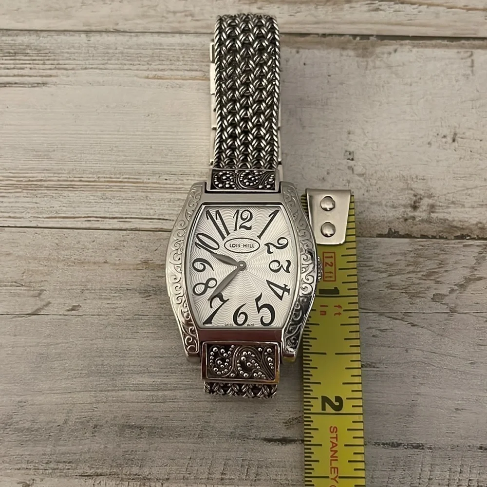 Lois Hill Swiss Made Tonneau Watch Woven Bracelet Ref LH-0071 5ATM